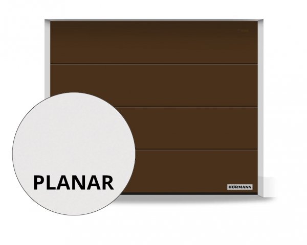 Brama RenoMatic 2375 x 2000 mm, Przetłoczenia L, Planar, kolor CH 8028 Matt deluxe brązowy + prowadzenie Z