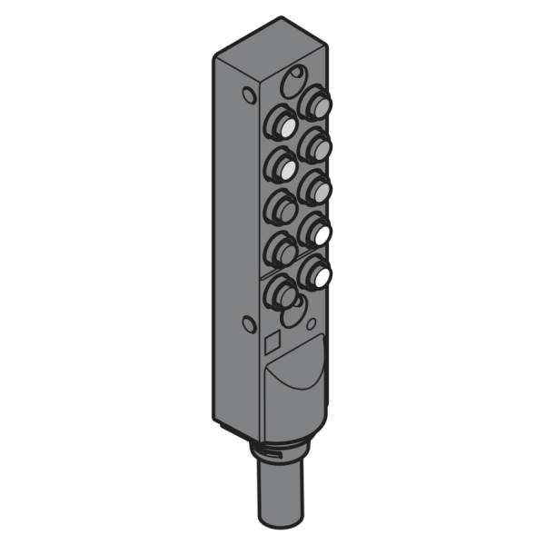 Rozdzielacz 10-punktowy M8 typu Snap, szary 3500 mm