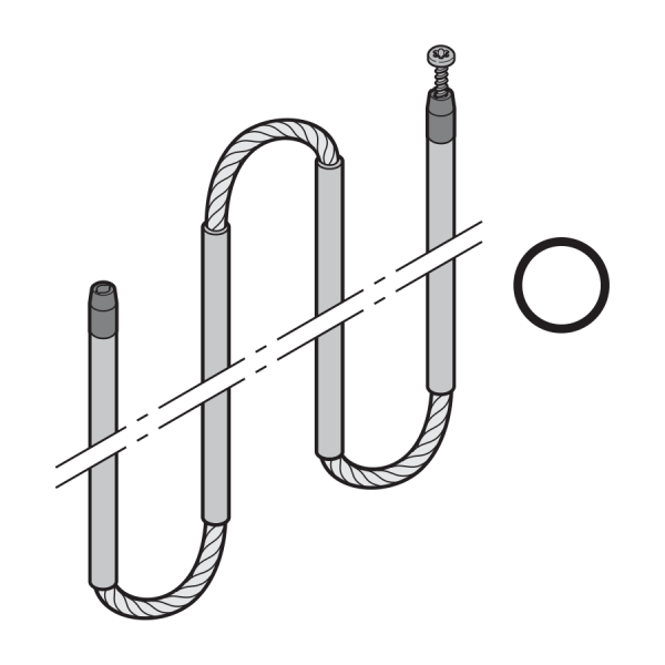 Pręt do ryglowania wielopunktowego do drzwi przejściowych z linką