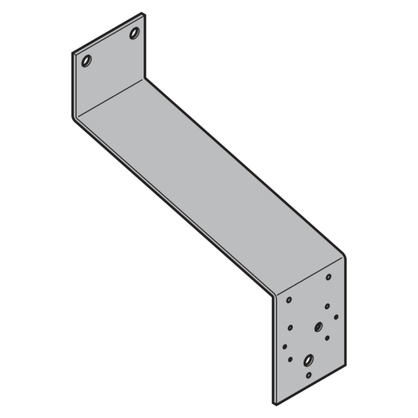 Wspornik do sterownika impulsowego, stal ocynkowana 4 mm, 83 × 520 × 140 mm