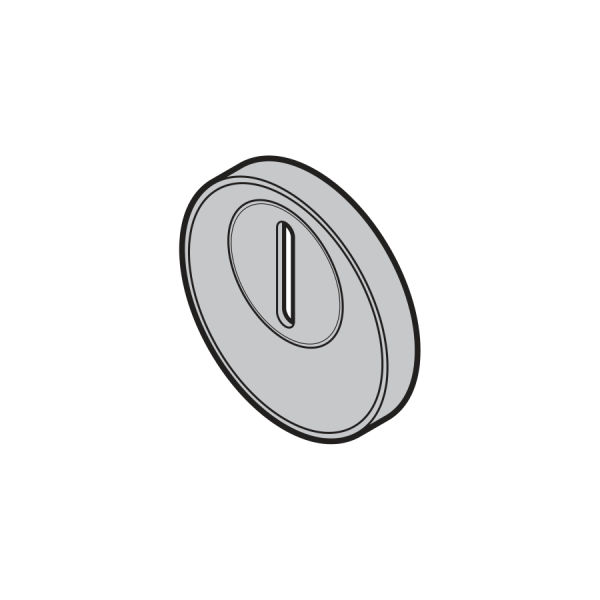 Przeciwwłamaniowa rozeta zewnętrzna, Wariant 5: grubość 7 mm, krzywka mocująca 10 mm, RAL 9016, do okrągłej wkładki, TopPrestige, TopPrestigePlus