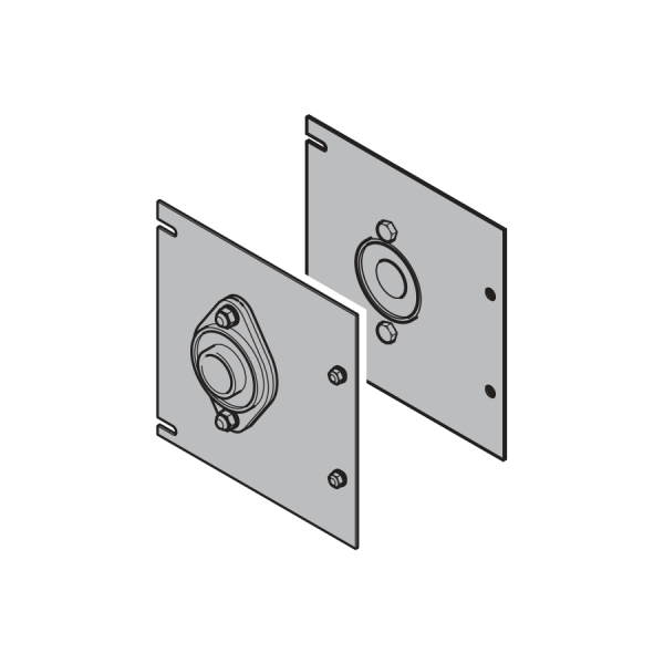 Blacha rewizyjna z podporą i obudową, komplet, prawa, napęd z lewej strony