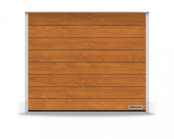Brama RenoMatic 2375 x 2125 mm, Przetłoczenia M, Decocolor, Golden Oak + prowadzenie Z