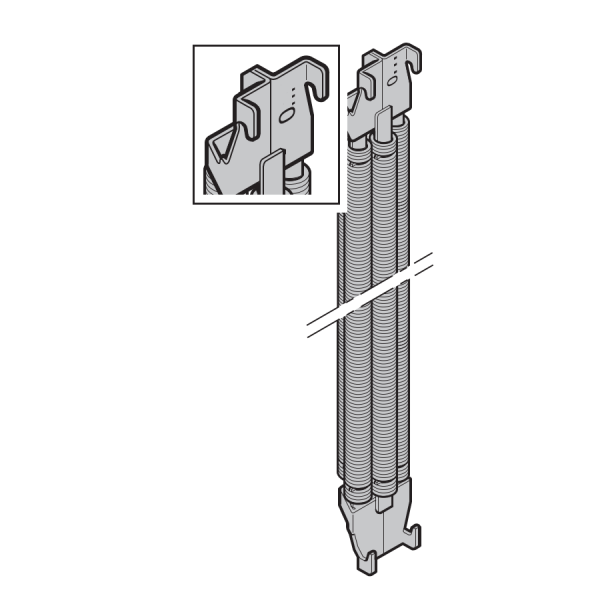Poczwórny pakiet sprężyn do bram N 80, F 80, EcoStar, bram z drzwiami przejściowymi, oznaczenie 018