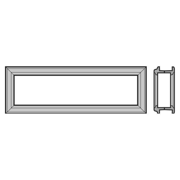 Rama z tworzywa sztucznego, typ D, do ocieplanych segmentów bramy, grubość konstrukcji 67, do bram z przetłoczeniami