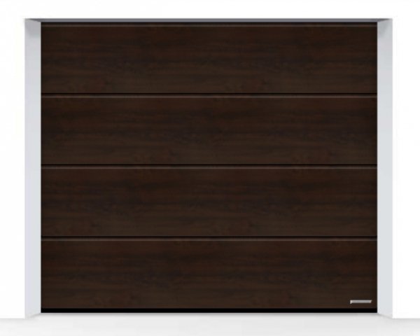 Brama LPU 42 2750 x 2125 mm, Przetłoczenia L, Decograin, Night Oak + prowadzenie Z