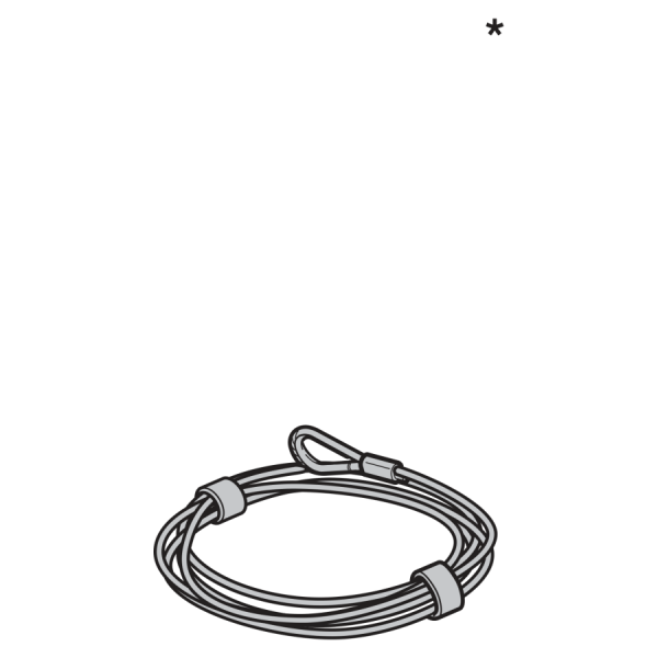 Linka stalowa Ø 4 mm, standardowa sytuacja montażowa BRH 1875–1900 mm (L=2400)