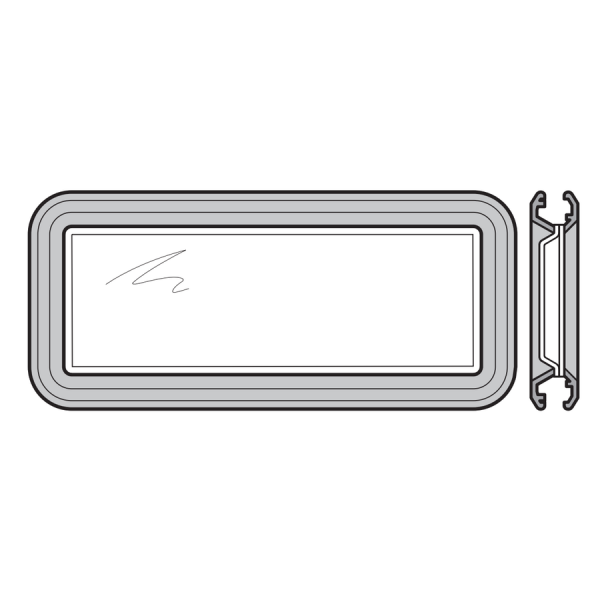 Przeszklenie Sandwich, komplet, typ A, do ocieplanych segmentów bramy 42 mm, rama z odlewu ciśnieniowego w kolorze na bazie RAL 9011, podwójna szyba z tworzywa sztucznego, przezroczysta, do bram bez przetłoczeń