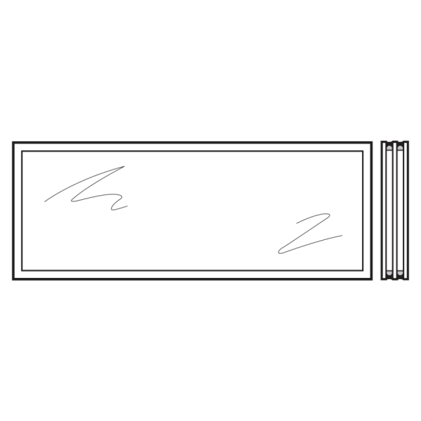 Potrójna szyba z tworzywa sztucznego 51 mm, przezroczysta, S3