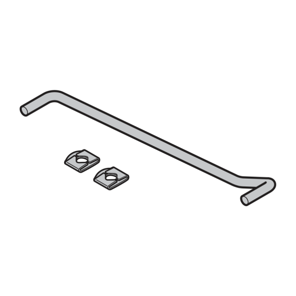 Zabierak prętowy, do łączenia szyny jezdnej z bramą