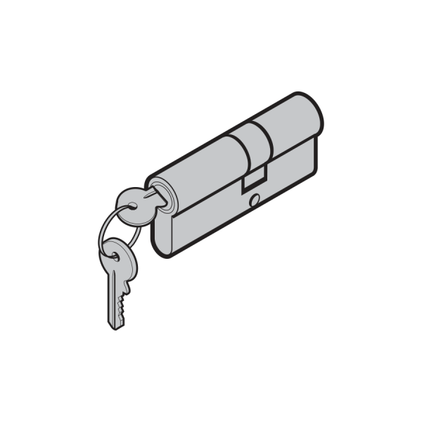 Dwustronna wkładka patentowa, profil typu 1, otwierana kluczem o różnym wzorze, badana wg normy SKG i PN-EN 1303, 35,0 + 30,0 mm