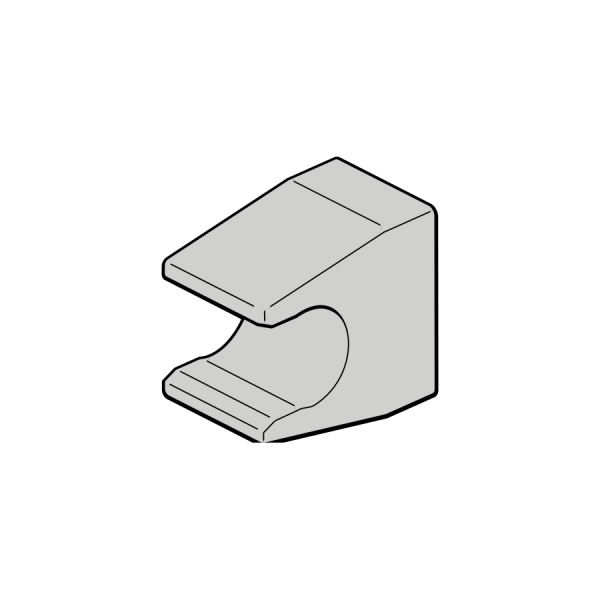 Klips blokujący pręt mechanizmu obsługi awaryjnej w bramach z napędem