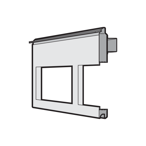 Górny segment bramy, rama z normalnych profili, nad drzwiami przejściowymi bez wystającego progu, z uszczelką nadproża, szerokość bramy do 5500 mm
