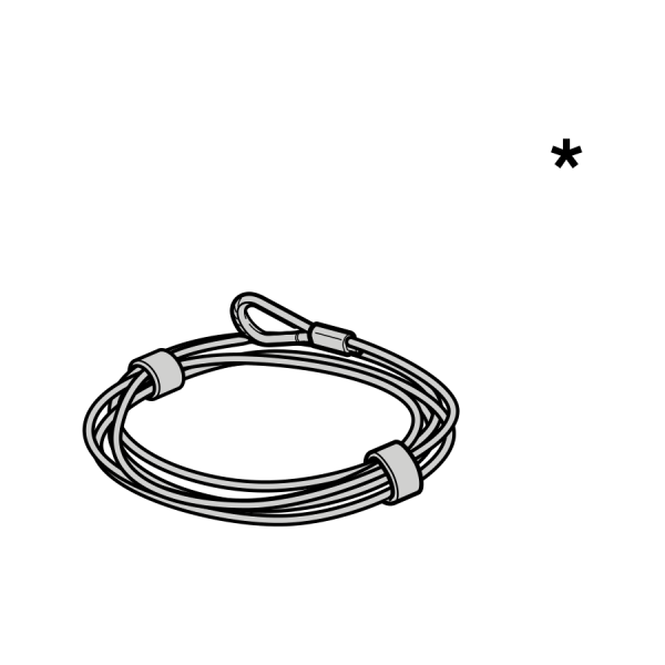 Linka stalowa Ø 5,5 mm do bębnów linowych rozmiar 2, 3, 4, 5, 7, 8, z kauszą i klamrą zaciskową, prowadzenie typu N, H, V