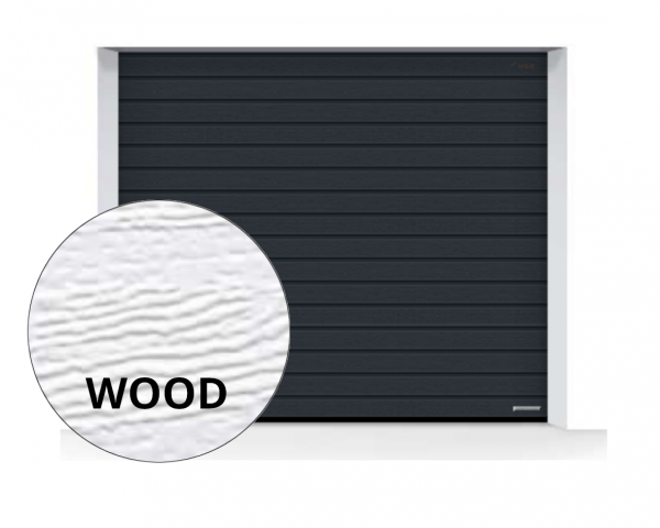 Brama LPU 42 5000 x 2000 mm, Przetłoczenia S, Woodgrain, kolor RAL 7016 antracytowy + prowadzenie N