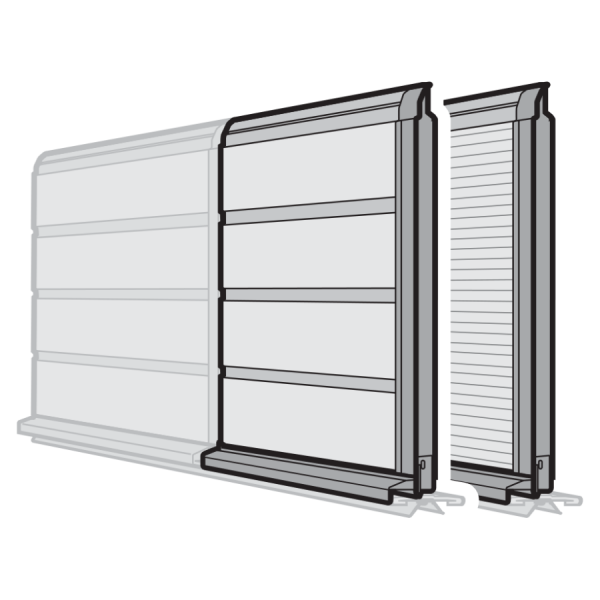 Segment drzwi przejściowych do dolnego segmentu bramy, ocieplany, 500, do drzwi przejściowych bez wystającego progu, przetłoczenia S, Stucco