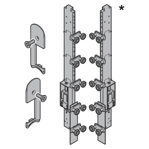 Zawias dolny, komplet, prawy