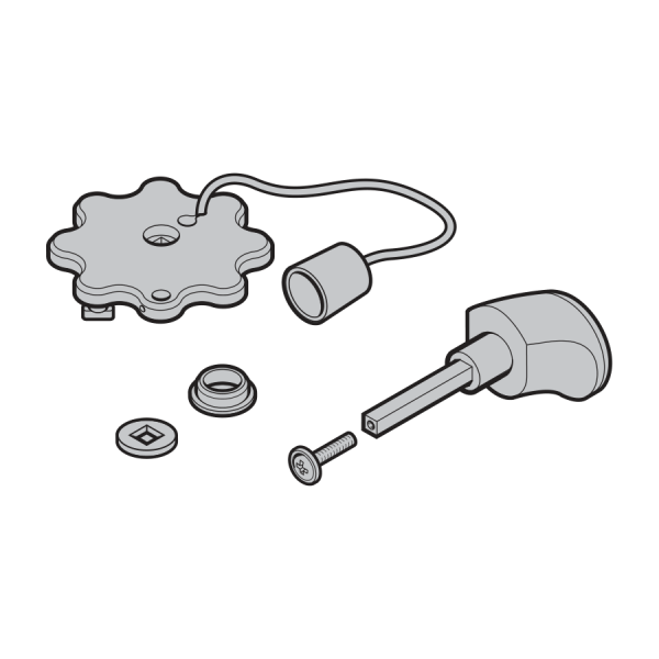 Komplet uchwytów do bramy N 80, F 80, bramy z drzwiami przejściowymi, kolor czarny, trzpień czworokątny 9 × 9 mm