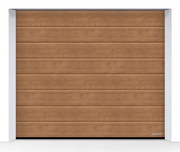 Brama LPU 42 5000 x 2500 mm, Przetłoczenia M, Decograin, Winchester Oak + prowadzenie N