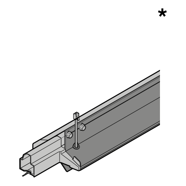 Profil progowy z uszczelką progową i końcówkami do cokołu 120 mm, szerokość bramy do 5500 mm, sprzedaż na metry
