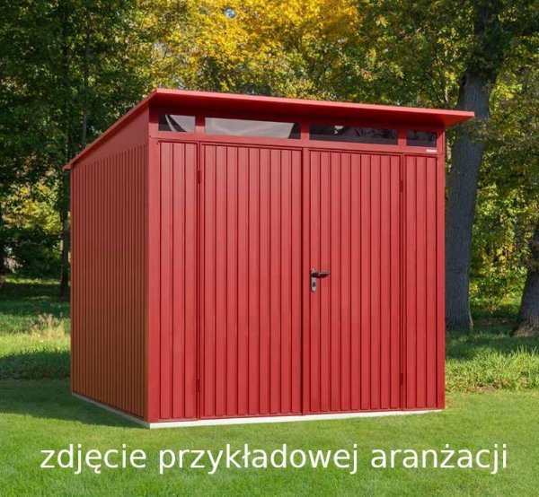 Domek ogrodowy z dachem dwuspadowym „Berry” model „Classic” typ 2, RAL 7016, antracytowy