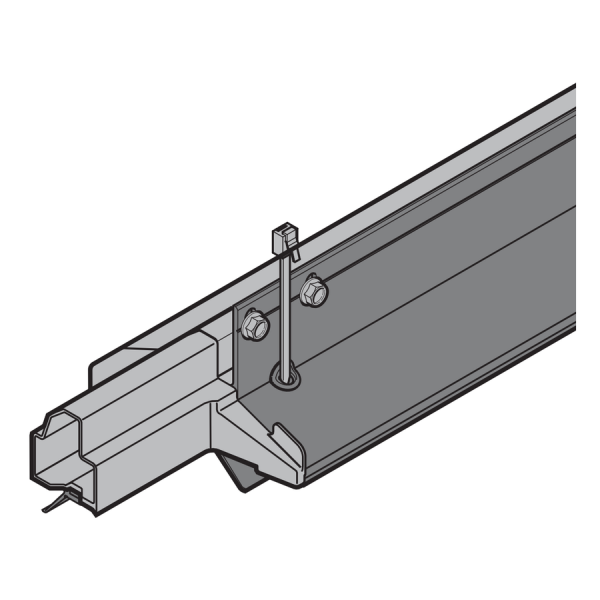 Profil progowy z uszczelką progową i końcówkami do cokołu 140 mm, szerokość bramy od 5510 mm, sprzedaż na metry