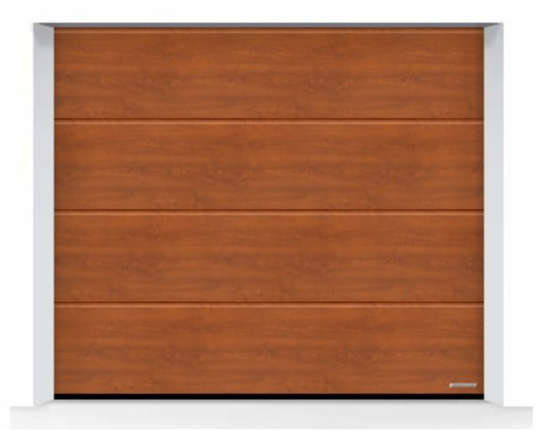 Brama LPU 42 2500 x 2125 mm, Przetłoczenia L, Decograin, Golden Oak + prowadzenie Z