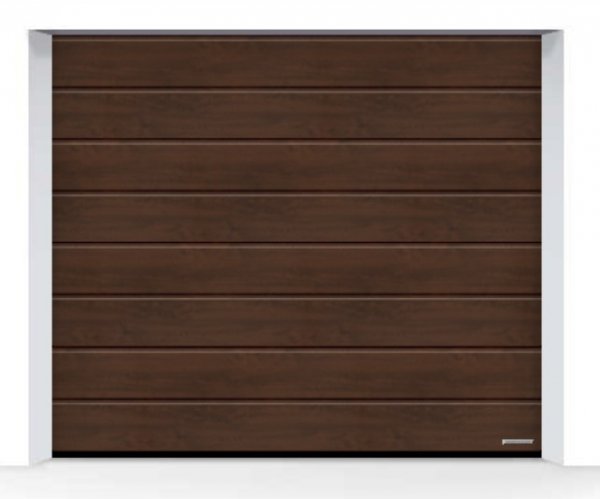 Brama LPU 42 3000 x 2125 mm, Przetłoczenia M, Decograin, Dark Oak + prowadzenie Z