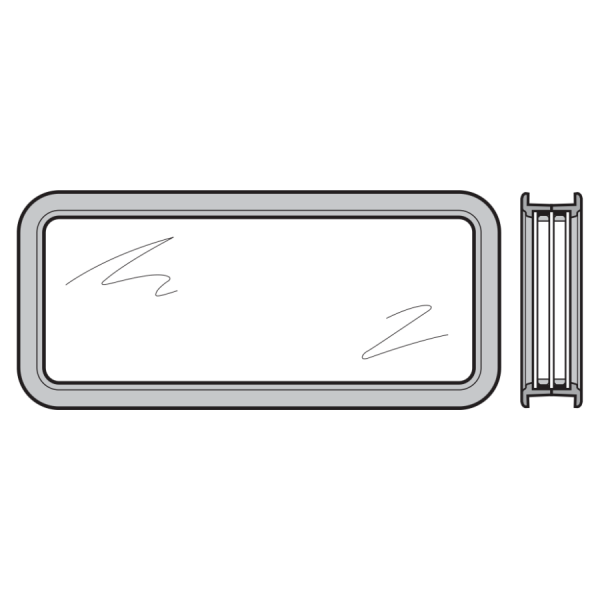 Przeszklenie Sandwich, komplet, typ A, do ocieplanych segmentów bramy 67, lakierowana rama z odlewu ciśnieniowego, potrójna szyba z tworzywa sztucznego, przezroczysta