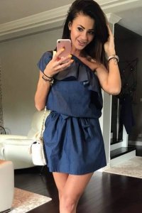 SUKIENKA CIEMNY JEANS 41007-1