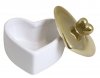 PUZDERKO CERAMICZNE SERCE BIAŁO-ZŁOTE MAŁE 8x7x7 cm