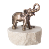 Figurka na szczęście, metalowy słoń na granitowym postumencie. Rozmiar 5x5 cm