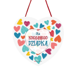 Drewniana tabliczka owal wzbogacona lakierem UV z napisem Dla Kochanego Dziadka. 12x12 cm