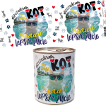 Skarbonka metalowa z napisem OSZCZĘDZAM BY MÓJ KOT...