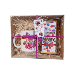 Zestaw DLA IDEALNEJ MAMY - kubek + czekolada -kwiaty