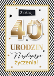 Karnet 40 Urodziny  Najlepsze Życzenia