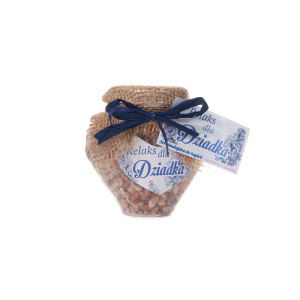 Sól himalajska Relaks dla Dziadka  z kwiatkami lawendy, pojemnik serce