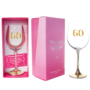 Kieliszek do wina ze złotą nóżką 60  500 ml