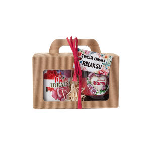 Zestaw prezentowy DLA IDEALNEJ  MAMY   kubek + świeczka Relaks dla Mamy , zapach jagoda.