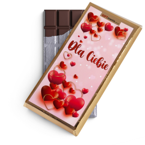 Czekolada mleczna w złotym opakowaniu z napisem Dla Ciebie