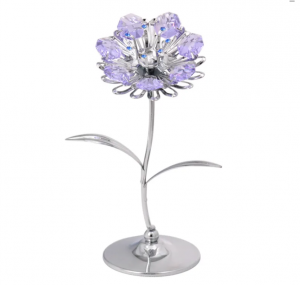 Figurka z kryształkami STRASS Swarovski KWIAT , chrom