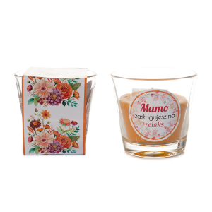 Świeczka zapachowa Mamo zasługujesz na relaks . 120 g Jabłko-cynamon 