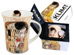 Kubek - Gustav Klimt. The Kiss (kremowe tło)  350ml