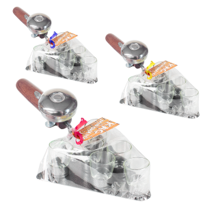 Kielnia z dzwonkiem i z 5 kieliszkami .29.5x17x13 cm.