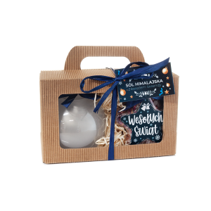 Zestaw świąteczny himalajska sól do kąpieli z płatkami róż + mydło