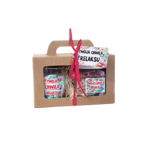 Zestaw prezentowy TWOJA CHWILA RELAKSU - Świeca zapachowa i sól dokąpieli z płatkami róży