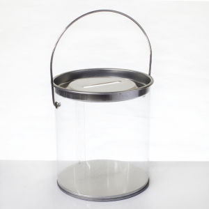 Plastikowy pojemnik z rączką , 9X10, skarbonka