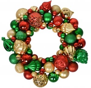 WIENIEC Z BOMBEK CZERWONO-ZIELONO-ZŁOTY DUŻY DIA 49,5 CM