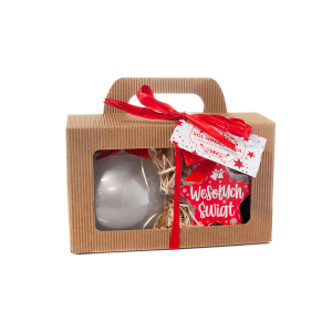 Zestaw świąteczny himalajska sól do kąpieli z kwiatem lawendy + mydło