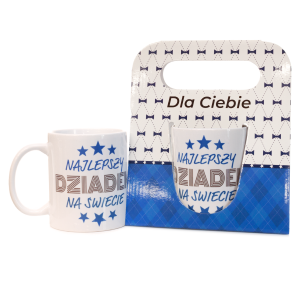 Kubek ceramiczny w ozdobnym opakowaniu z napisem Najlepszy Dziadek na świecie
